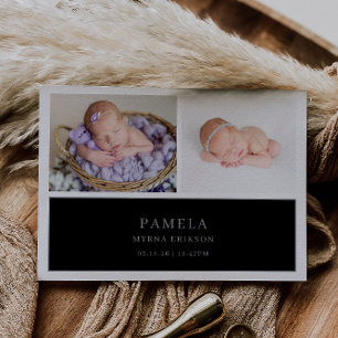 Tarjeta de anuncio de foto de bebé chic gris apaga