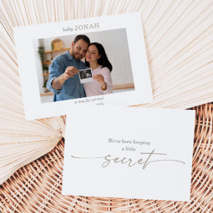 Tarjeta de anuncio de foto de bebé con ecografía m