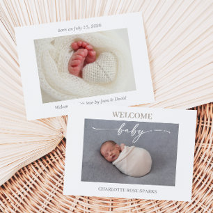 Tarjeta de anuncio de foto de bebé de bienvenida m