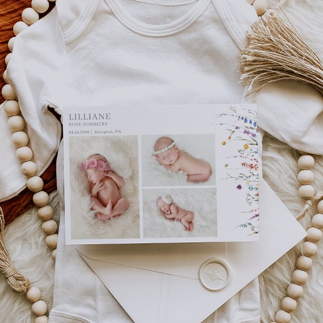 Tarjeta de anuncio de foto de bebé de flor silvest (Subido por el creador)