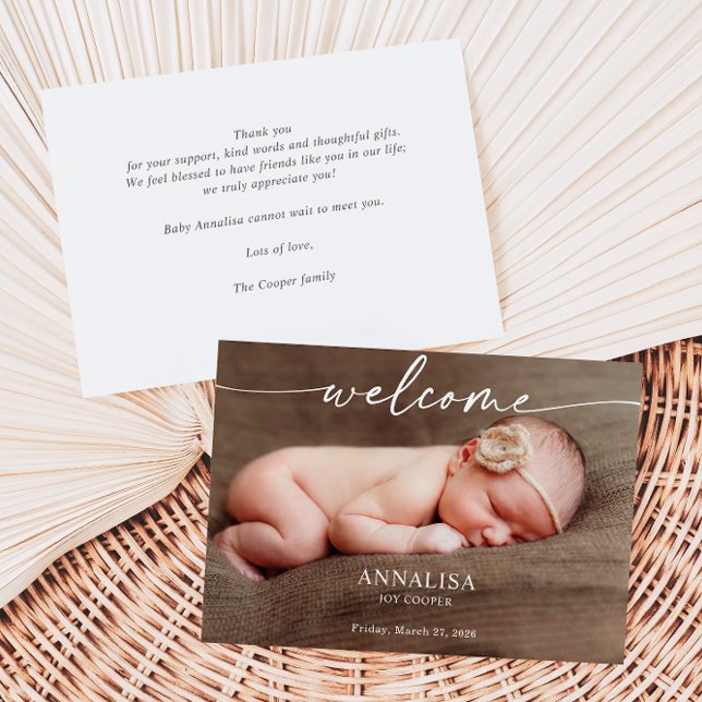 Tarjeta de anuncio de foto de bienvenida al bebé c (Subido por el creador)