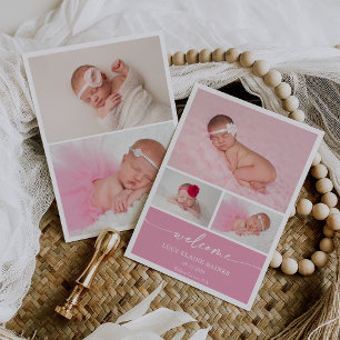 Tarjeta de anuncio de foto de bienvenida de bebé c