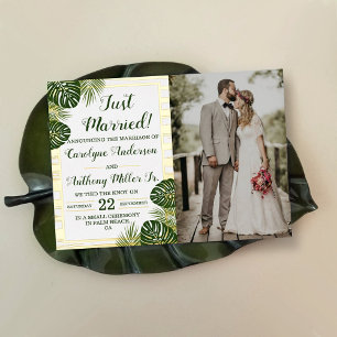 Tarjeta de anuncio de foto de boda en la playa de