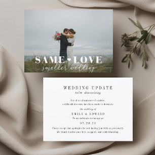 Tarjeta de anuncio de foto de boda moderna reducid