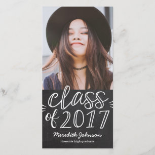 Tarjeta de Anuncio de Foto de Graduación con Guión
