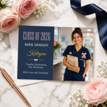 Tarjeta de Anuncio de Foto de Graduación de Enferm