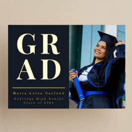 Tarjeta de anuncio de foto de graduación de la cla