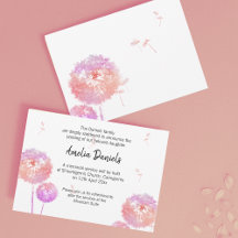Tarjeta de Anuncio de Funeral de Diente de León De