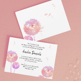 Tarjeta de Anuncio de Funeral de Diente de León De
