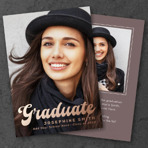 tarjeta de anuncio de graduación con foto completa