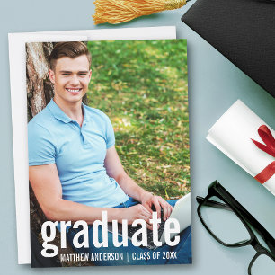 Tarjeta de Anuncio de Graduación con Foto de Gradu