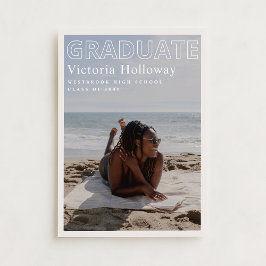 Tarjeta de Anuncio de Graduación con Foto de Playa