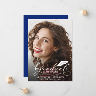 Tarjeta de anuncio de graduación con foto de secun