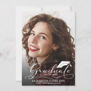 Tarjeta de anuncio de graduación con foto de secun