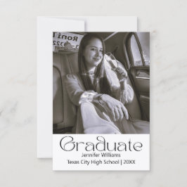 tarjeta de anuncio de graduación con foto elegante