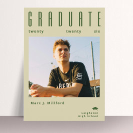 Tarjeta de Anuncio de Graduación con Foto Minimali