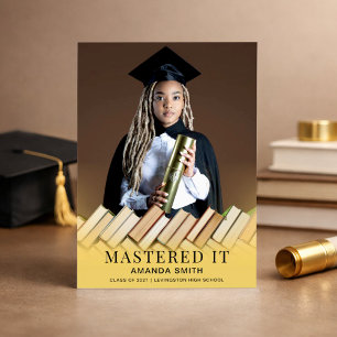 Tarjeta de Anuncio de Graduación con Foto Moderna