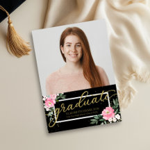 Tarjeta de anuncio de graduación de escuela secund