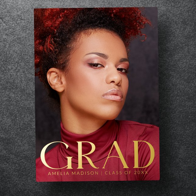 Tarjeta de anuncio de graduación de foto elegante  (Subido por el creador)