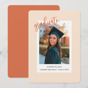 Tarjeta de anuncio de graduación de foto instantán