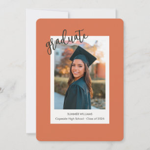 Tarjeta de anuncio de graduación de foto instantán