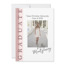 Tarjeta de anuncio de graduación de foto lineal ro