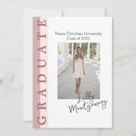 Tarjeta de Anuncio de Graduación de Foto Lineal Ro