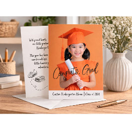 Tarjeta de Anuncio de Graduación de Kinder con Fot