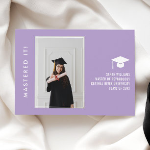 Tarjeta de Anuncio de Graduación de Maestría Chic 