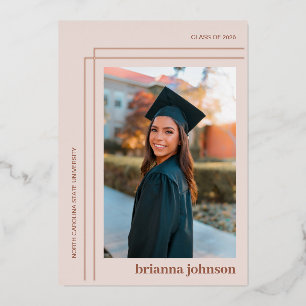 Tarjeta de anuncio de graduación de papel de alumi