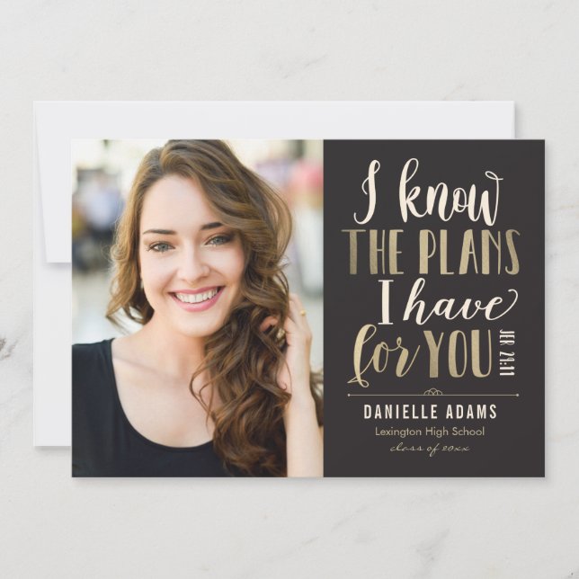 Tarjeta de Anuncio de Graduación EDITABLE COLOR de (Anverso)