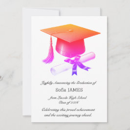 Tarjeta de Anuncio de Graduación Elegante