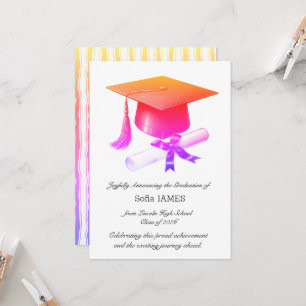 Tarjeta de Anuncio de Graduación Elegante