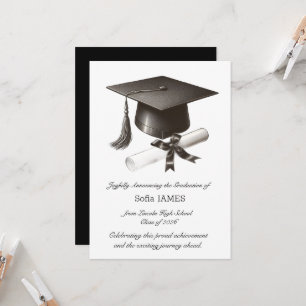 Tarjeta de Anuncio de Graduación Elegante