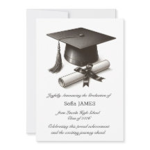 Tarjeta de Anuncio de Graduación Elegante