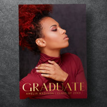 Tarjeta de anuncio de graduación elegante y regia