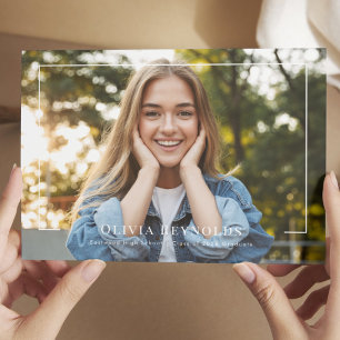 Tarjeta de anuncio de graduación moderna con foto