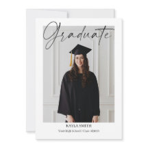 Tarjeta de anuncio de graduación moderna editable 