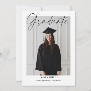 Tarjeta de anuncio de graduación moderna editable