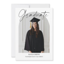 Tarjeta de anuncio de graduación moderna editable 