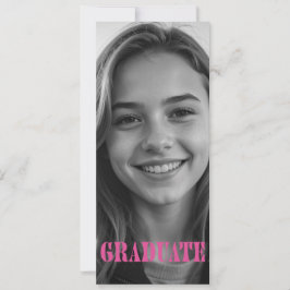 Tarjeta de Anuncio de Graduación Moderna Rosa Fram