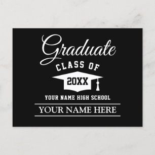 Tarjeta de anuncio de graduación para él o ella