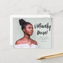 Tarjeta de anuncio de graduación Virtually Done