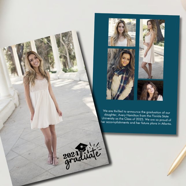 Tarjeta de anuncio de graduado 2024 5 fotos (Subido por el creador)