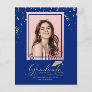 Tarjeta de anuncio de graduado con presupuesto Fot