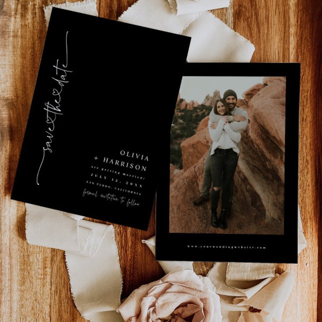 Tarjeta de anuncio de guardar la fecha con foto de (Subido por el creador)