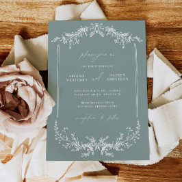Tarjeta de anuncio de invitación de boda Dusty Sag