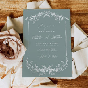 Tarjeta de anuncio de invitación de boda Dusty Sag