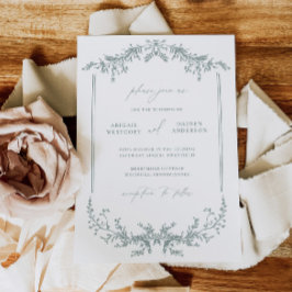 Tarjeta de anuncio de invitación de boda Dusty Sag