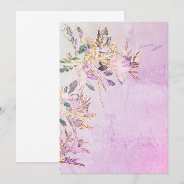 Tarjeta de anuncio de invitación de hojas de árbol (Anverso / Reverso)